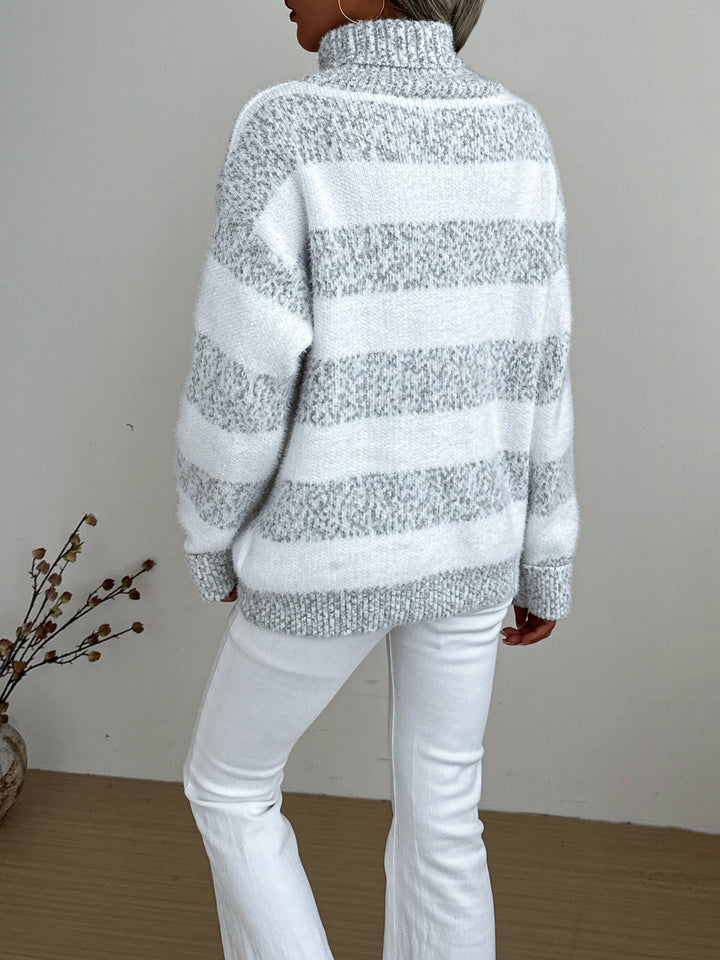 Ivy | Cozy Winter Striped Turtleneck Sweater for Women