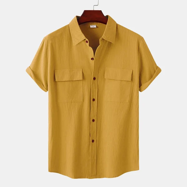 Men's Casual Linen Short Sleeve Shirt