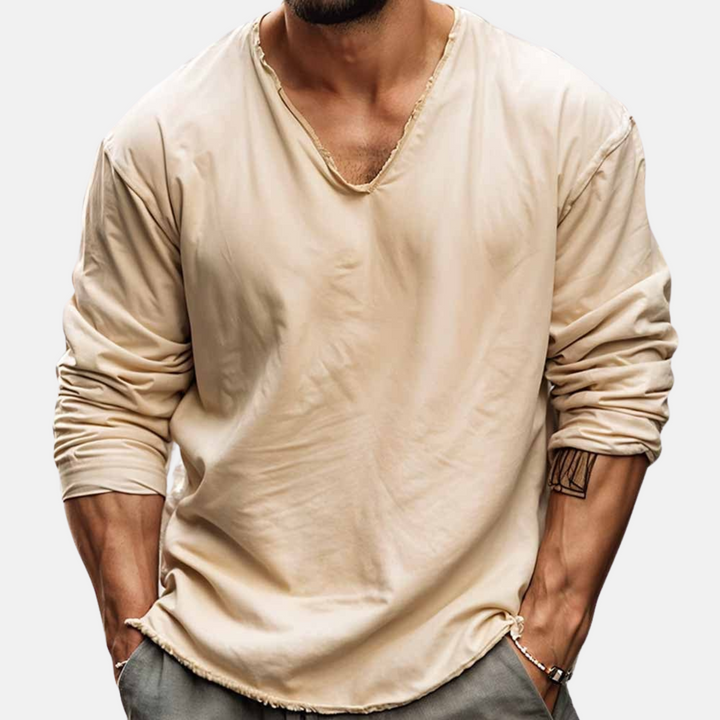 Owen | Relaxed Fit Long Sleeve V Neck T-shirt