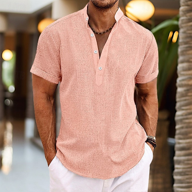Daan - linen short-sleeve shirt for men