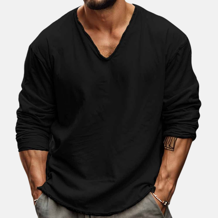 Owen | Relaxed Fit Long Sleeve V Neck T-shirt