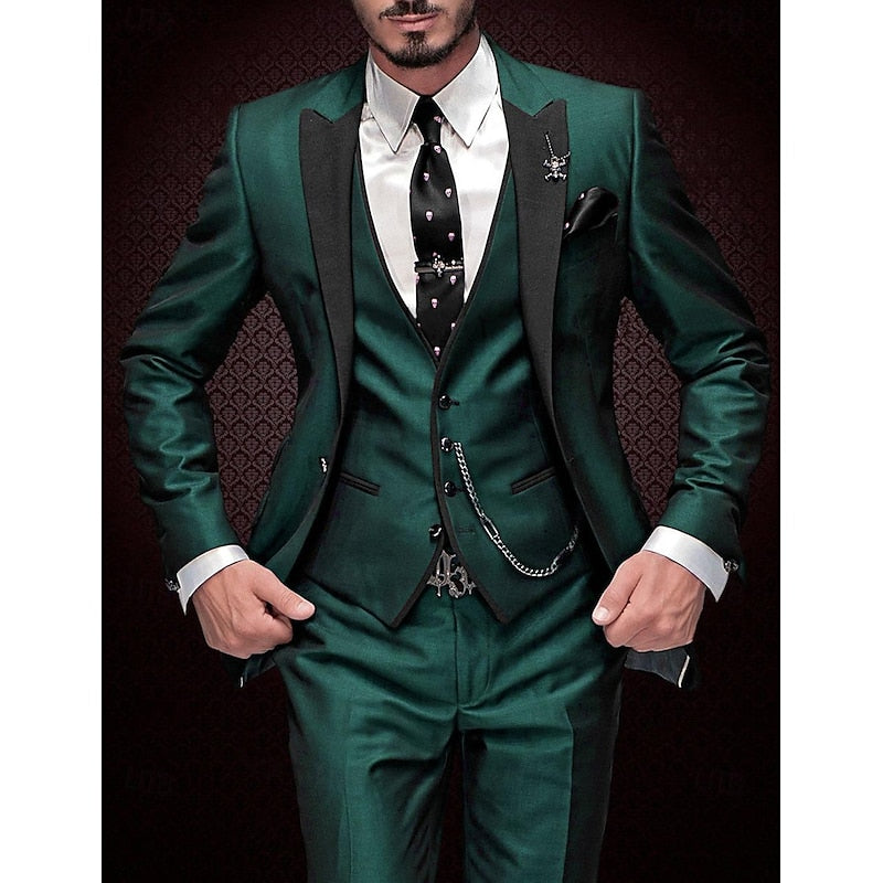 Three-Piece Linen Set for Men: Business Blazer, Vest and Trousers