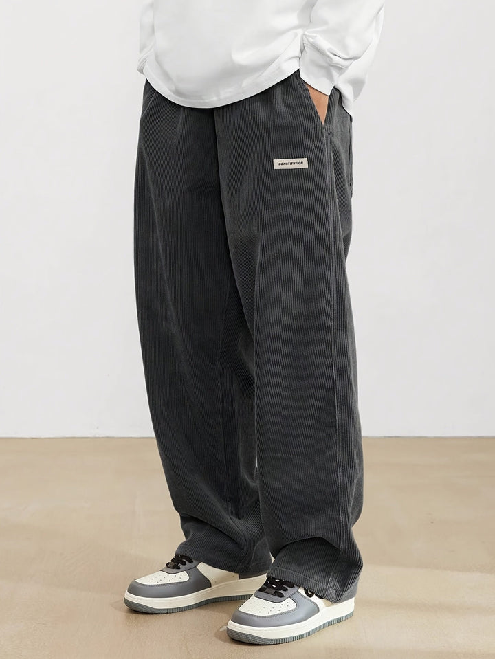 Edward | Men's Relaxed Fit Wide-Leg Corduroy Pants