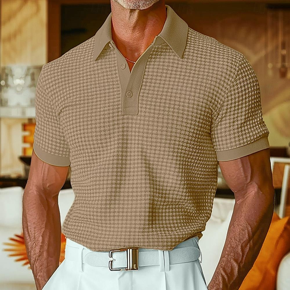 Textured Knit Polo Shirt