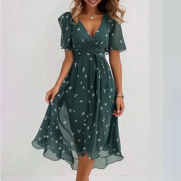 Emma - Elegant ladies' dress with V-neck