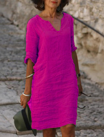 Elegant V-Neck Dress for Summer