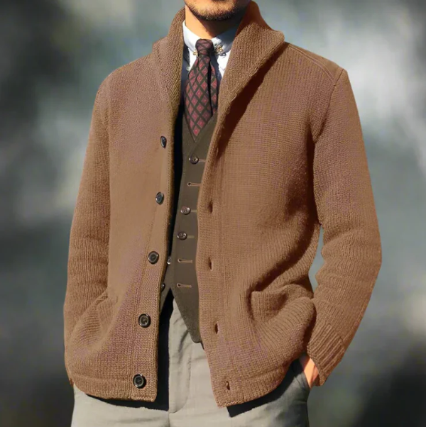 Thomas | Men's Classic Button-Up High Collar Cardigan