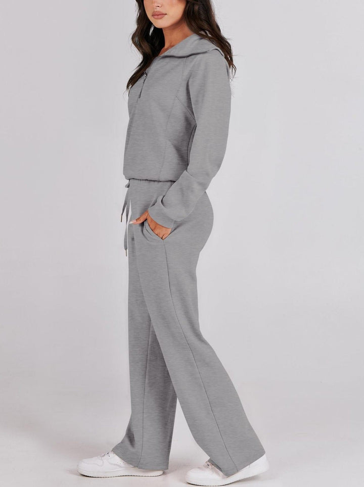 Lux | Chic Long Sleeve Two-Piece Set with Zipper