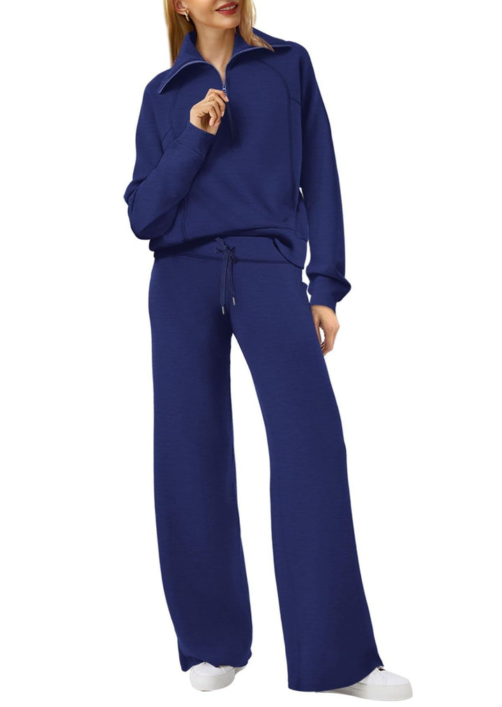 Lux | Chic Long Sleeve Two-Piece Set with Zipper