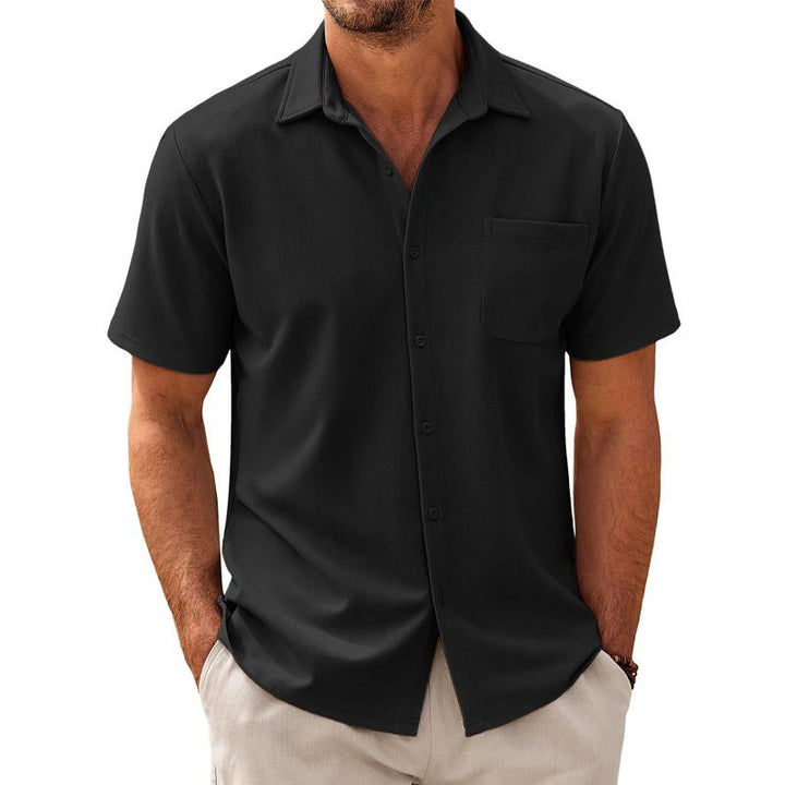 Men's Short Sleeve Cotton Blend Casual Shirt