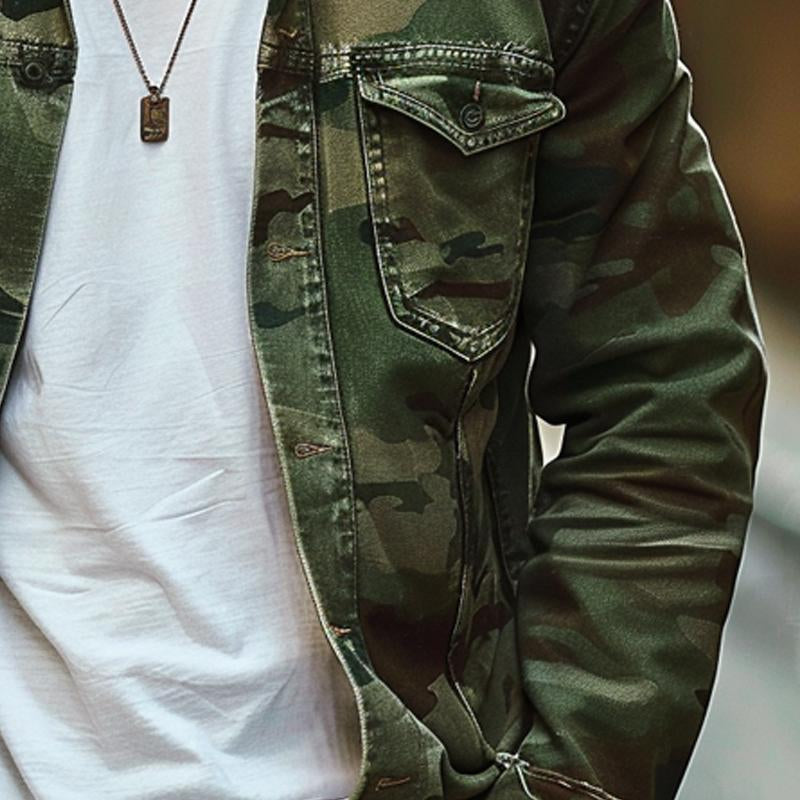 Axel | Men's Camouflage Canvas Retro Shacket