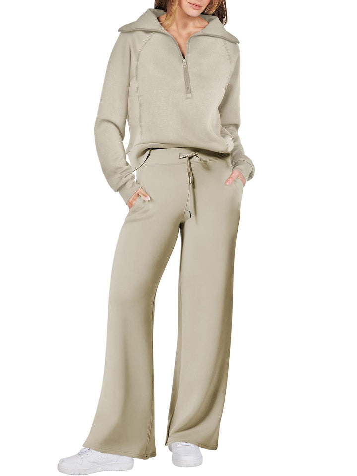 Lux | Chic Long Sleeve Two-Piece Set with Zipper