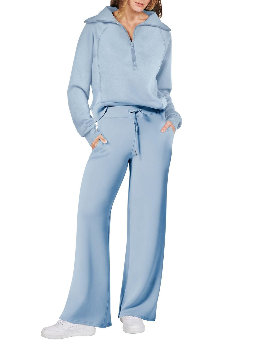 Lux | Chic Long Sleeve Two-Piece Set with Zipper