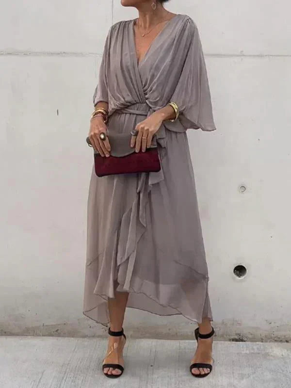 Whitney | Luxurious Silk V-Neck Evening Dress