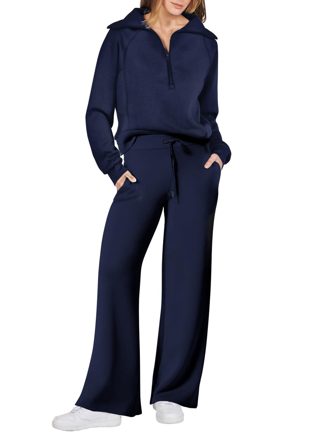 Lux | Chic Long Sleeve Two-Piece Set with Zipper