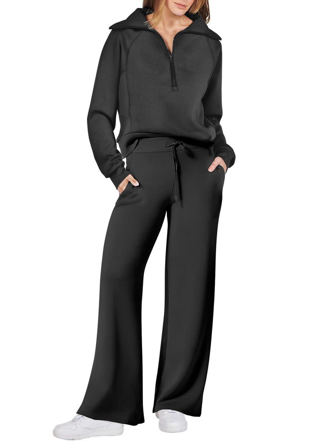 Lux | Chic Long Sleeve Two-Piece Set with Zipper