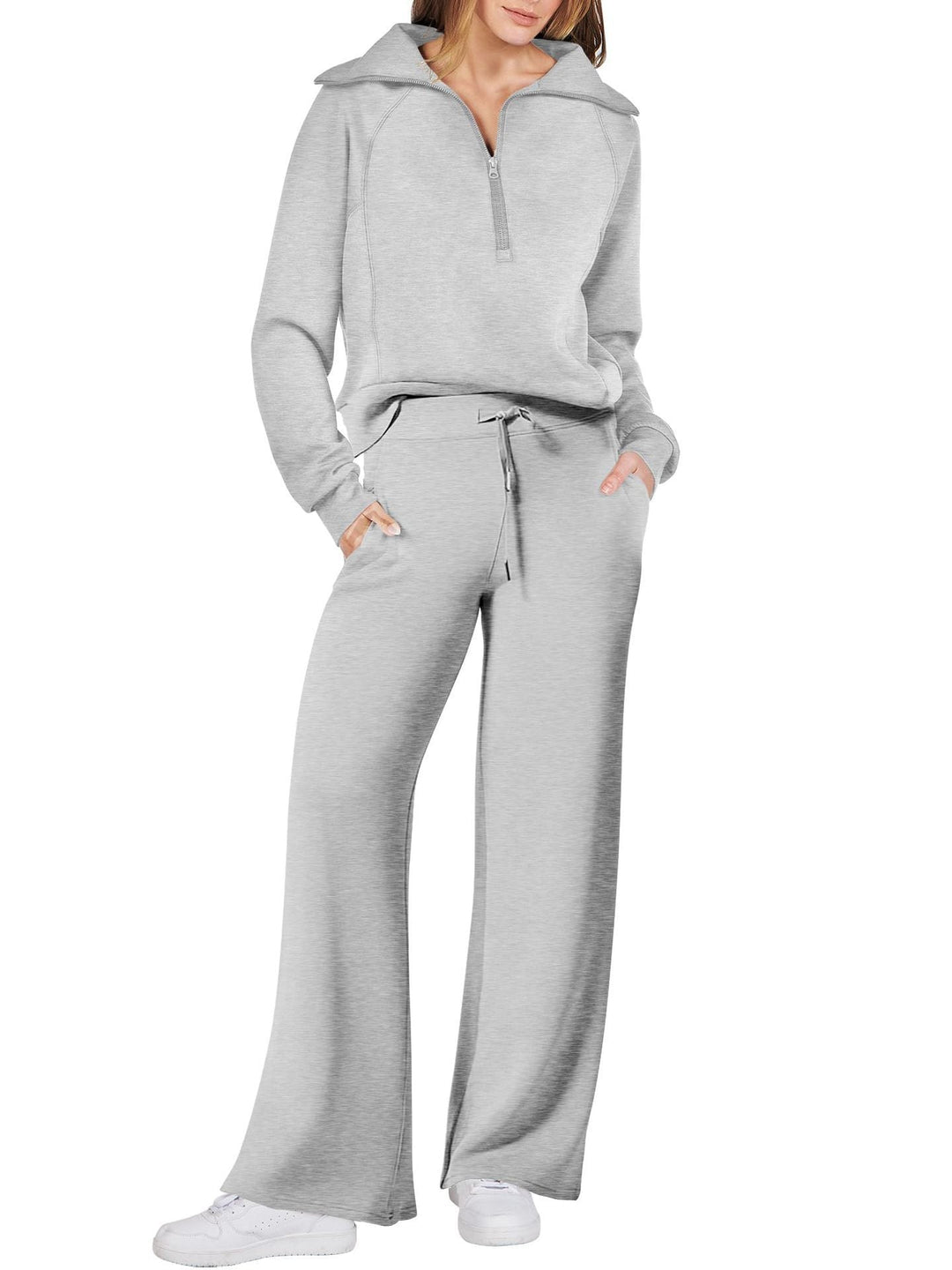 Lux | Chic Long Sleeve Two-Piece Set with Zipper