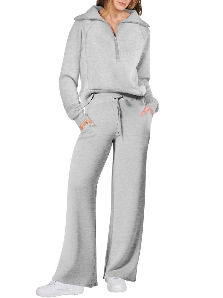 Lux | Chic Long Sleeve Two-Piece Set with Zipper