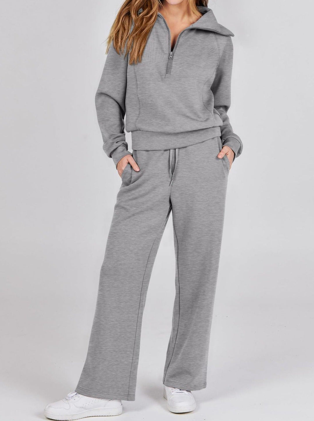 Lux | Chic Long Sleeve Two-Piece Set with Zipper