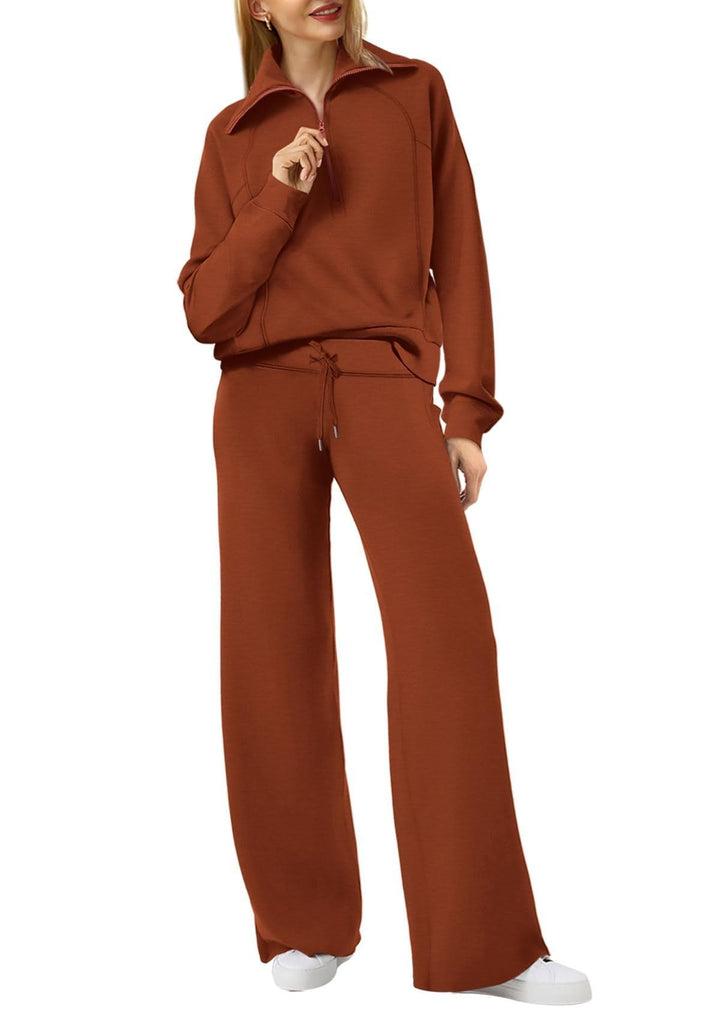 Lux | Chic Long Sleeve Two-Piece Set with Zipper
