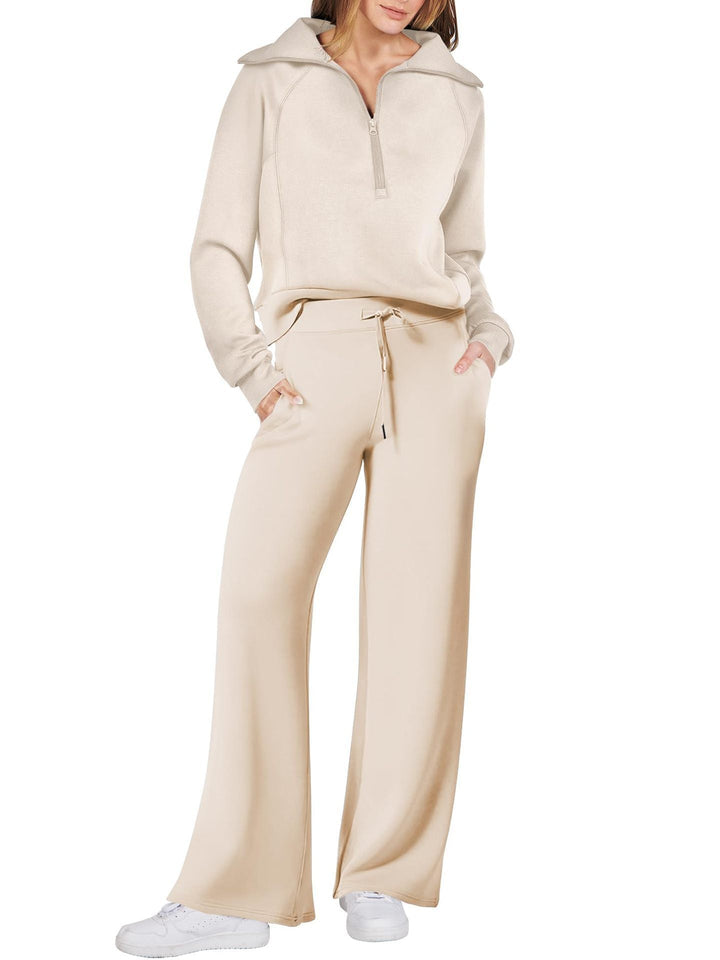 Lux | Chic Long Sleeve Two-Piece Set with Zipper