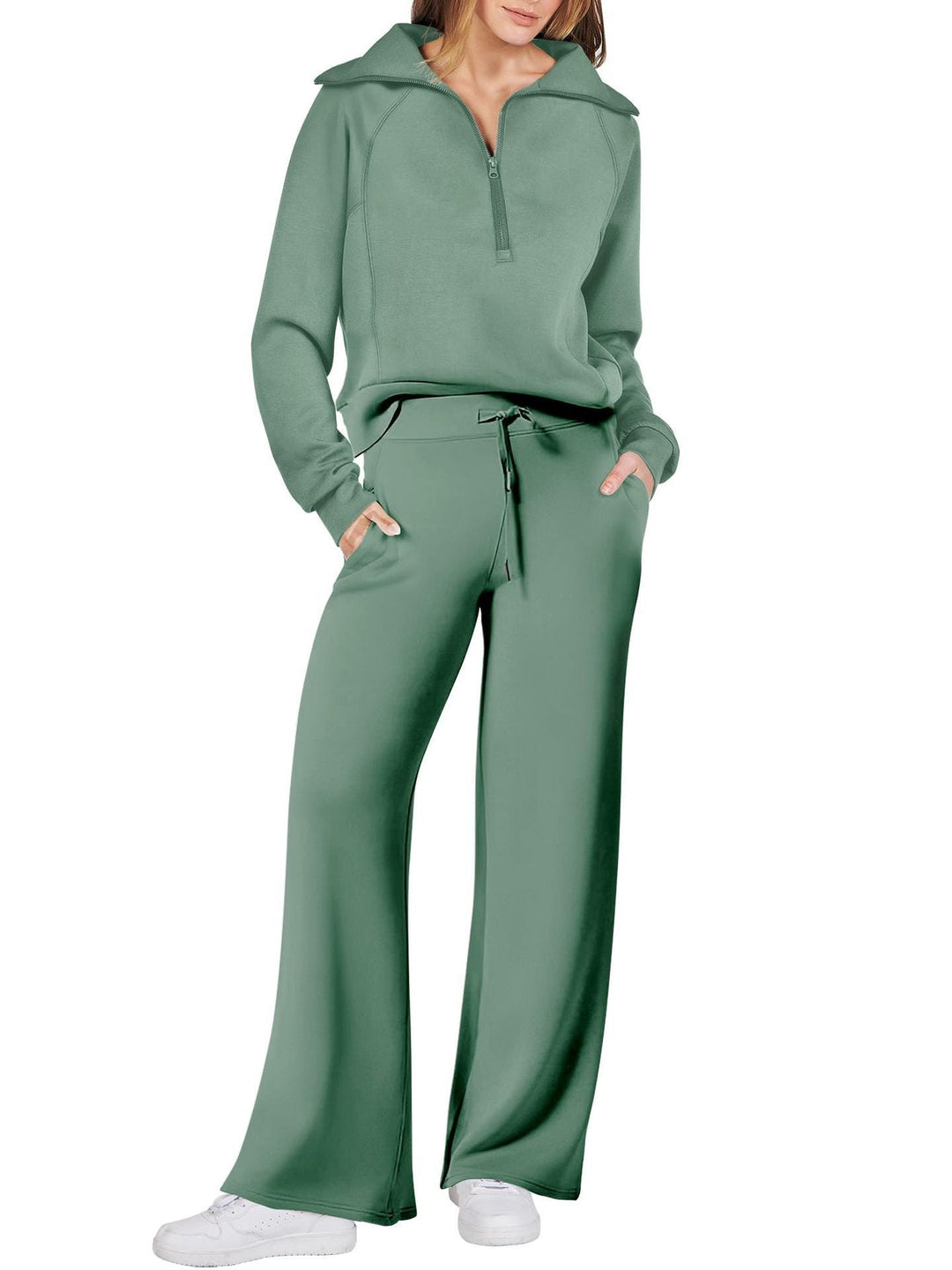 Lux | Chic Long Sleeve Two-Piece Set with Zipper