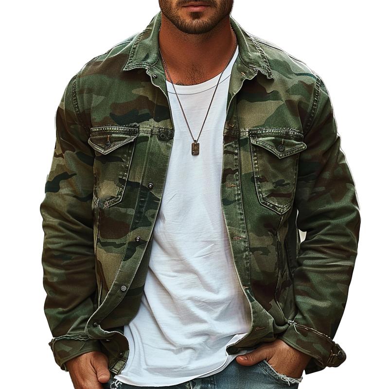 Axel | Men's Camouflage Canvas Retro Shacket