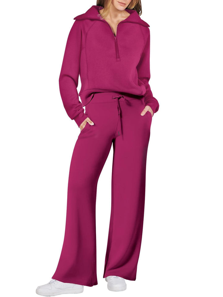 Lux | Chic Long Sleeve Two-Piece Set with Zipper