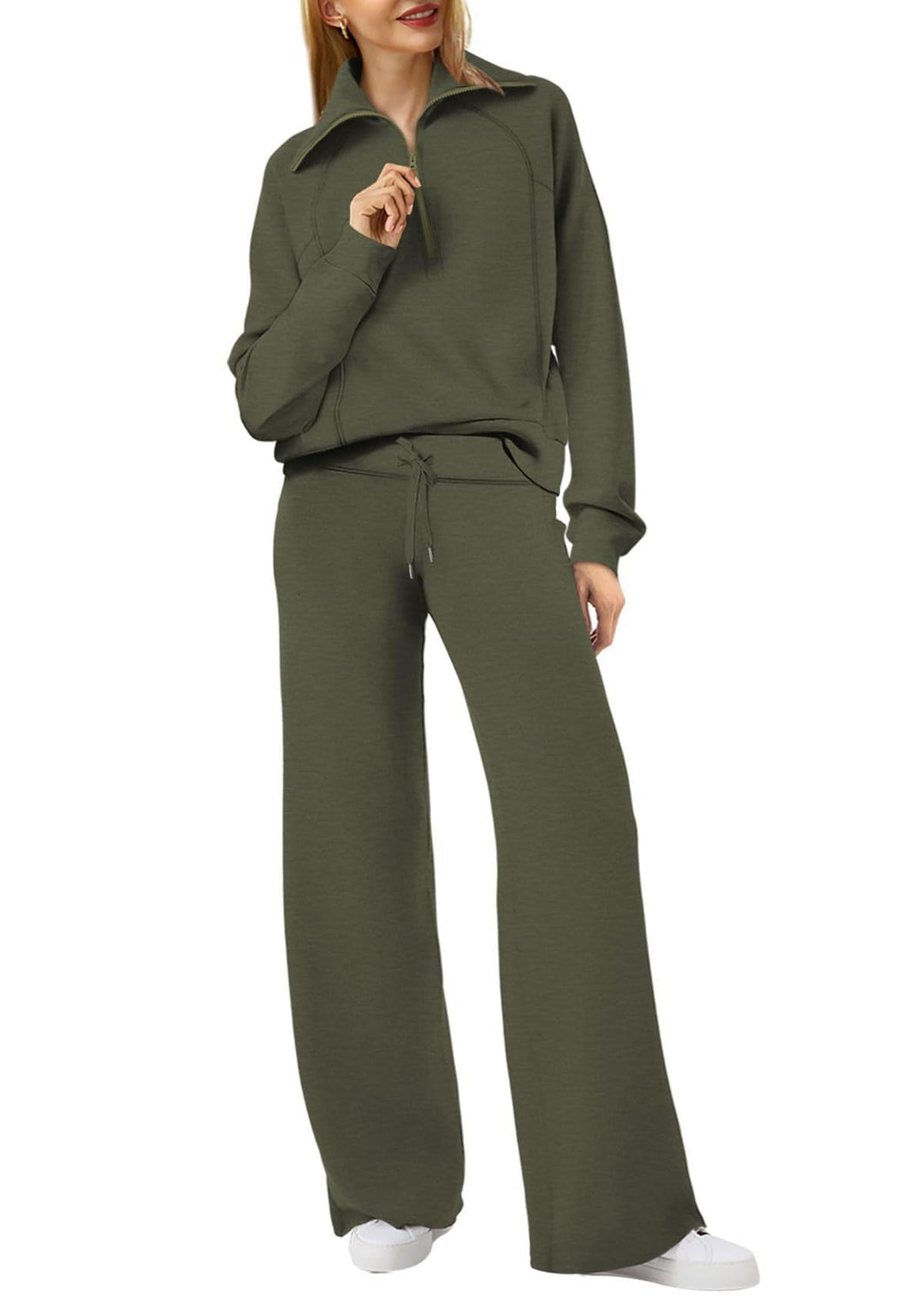 Lux | Chic Long Sleeve Two-Piece Set with Zipper