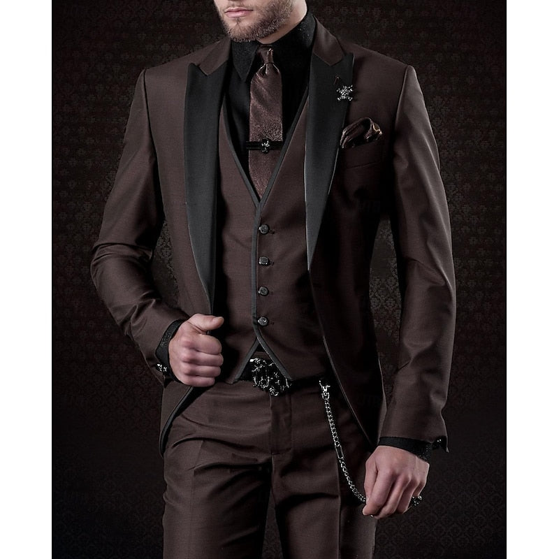 Three-Piece Linen Set for Men: Business Blazer, Vest and Trousers