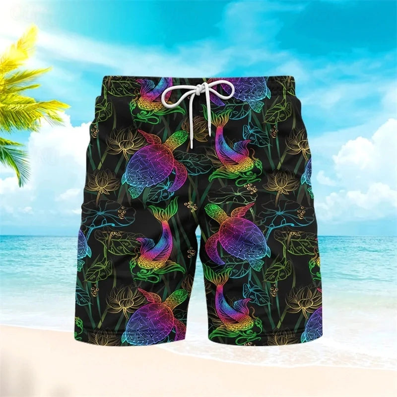Men's Printed Swim Shorts for Summer Beach