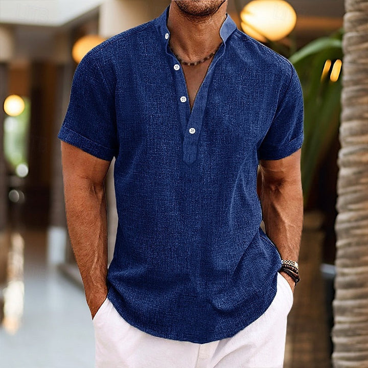 Daan - linen short-sleeve shirt for men
