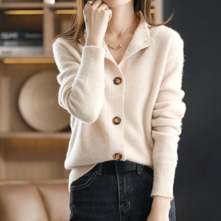 Sara | Women's Knit Sweater with Button Placket