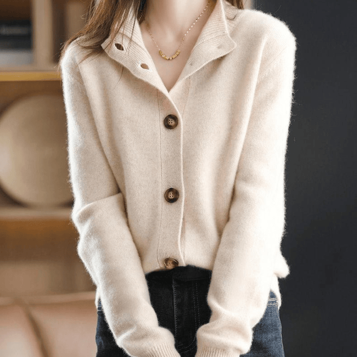 Sara | Women's Knit Sweater with Button Placket