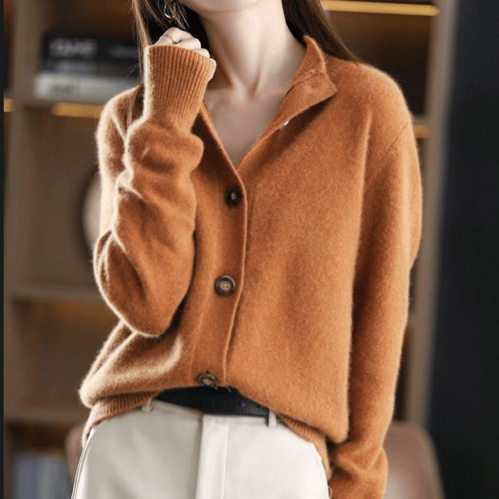 Sara | Women's Knit Sweater with Button Placket