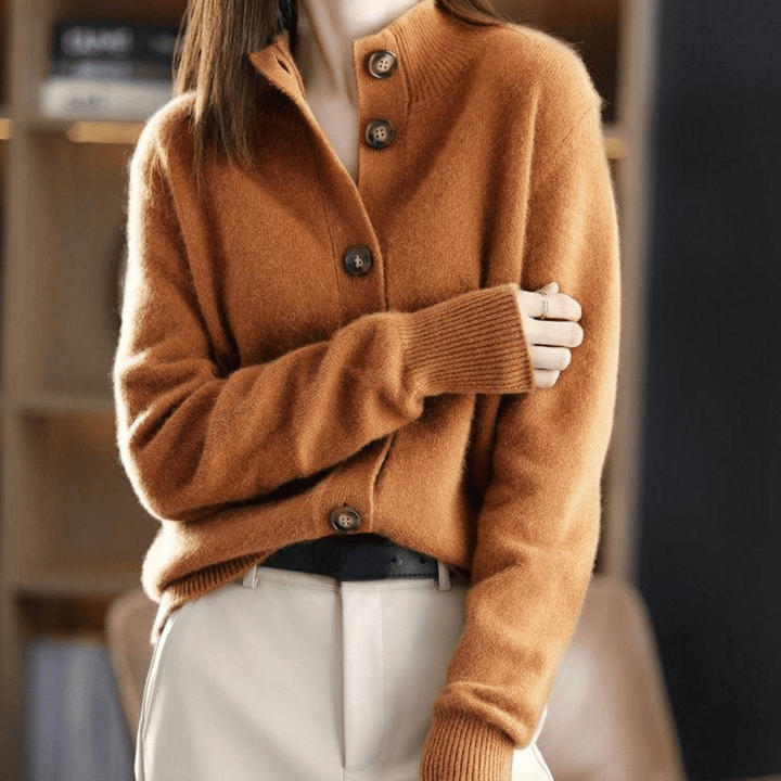 Sara | Women's Knit Sweater with Button Placket