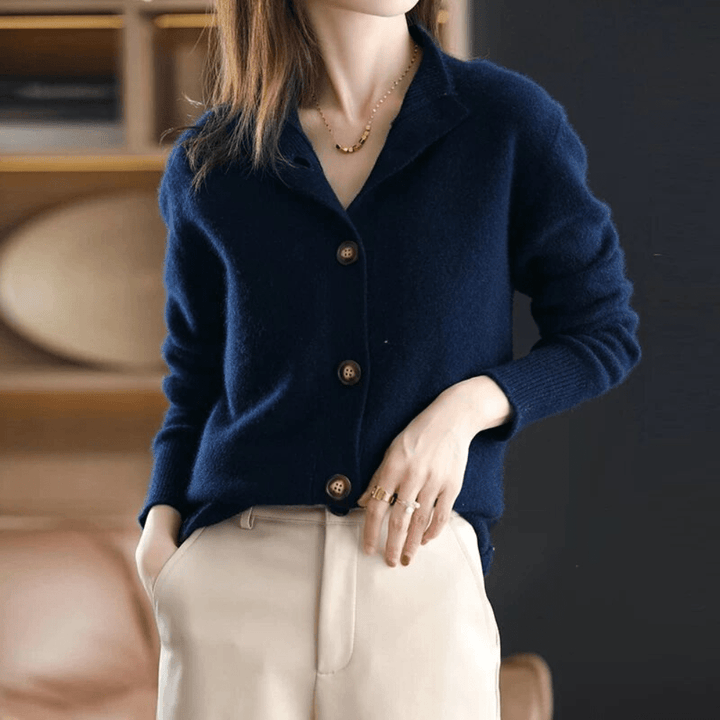 Sara | Women's Knit Sweater with Button Placket