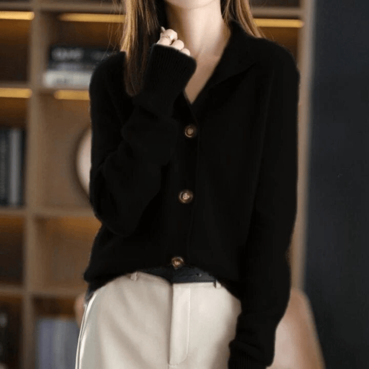 Sara | Women's Knit Sweater with Button Placket