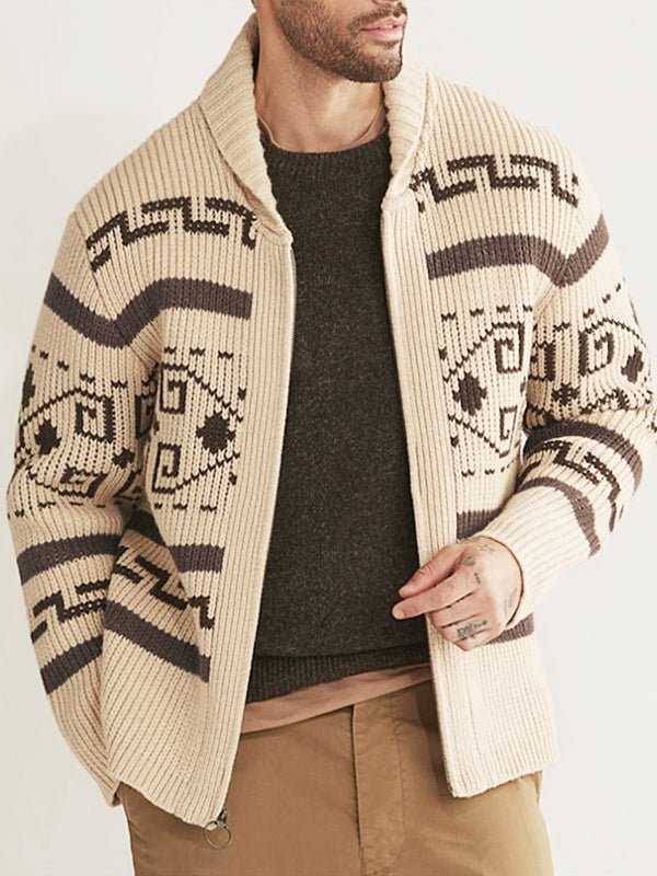 George | Men's Geometric Pattern Winter Cardigan