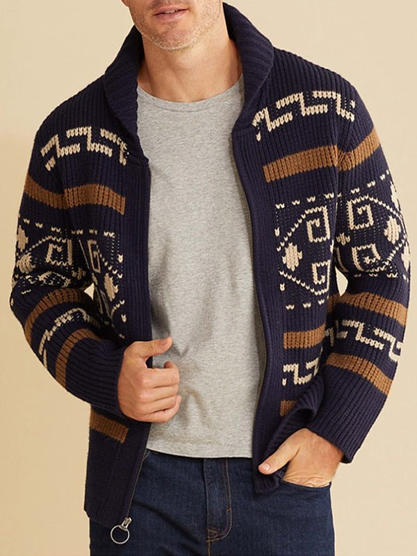 George | Men's Geometric Pattern Winter Cardigan
