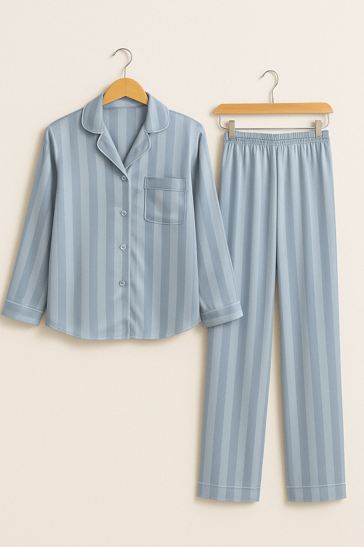 Sky | Striped Pajama Set for Comfort