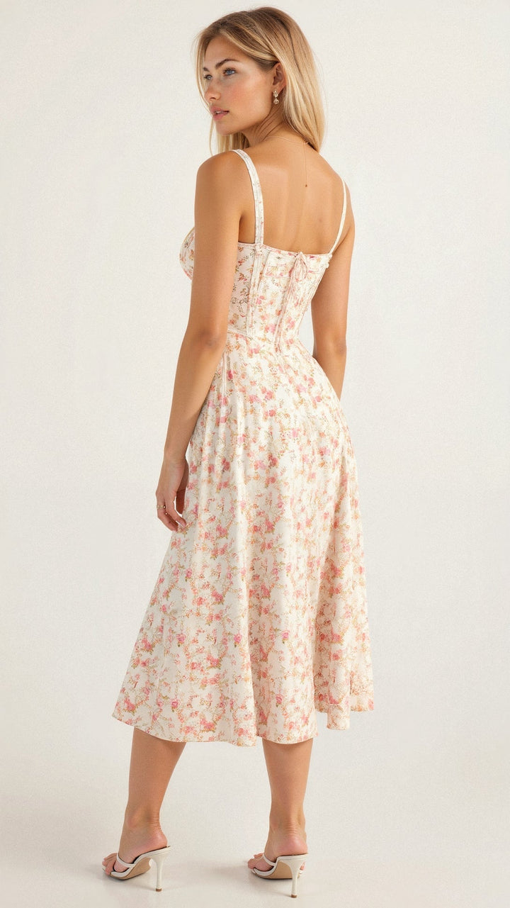 Margaret | Chic Corset Midi Dress for Elegance