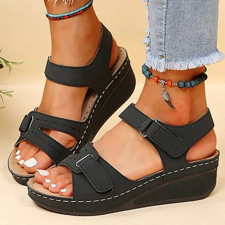 Women's Adjustable Strap Platform Sandals with Open Toe