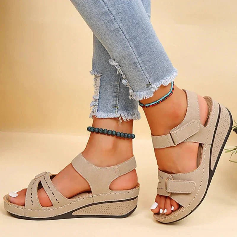 Women's Adjustable Strap Platform Sandals with Open Toe
