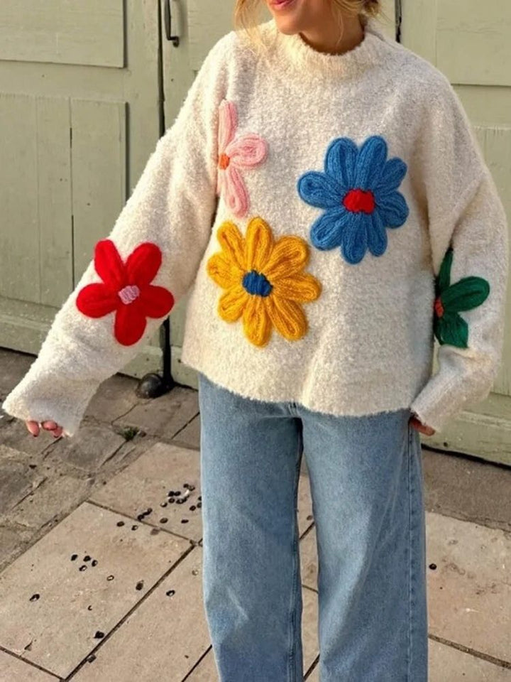 Daisy | Cozy Winter Floral Knit Sweater for Women