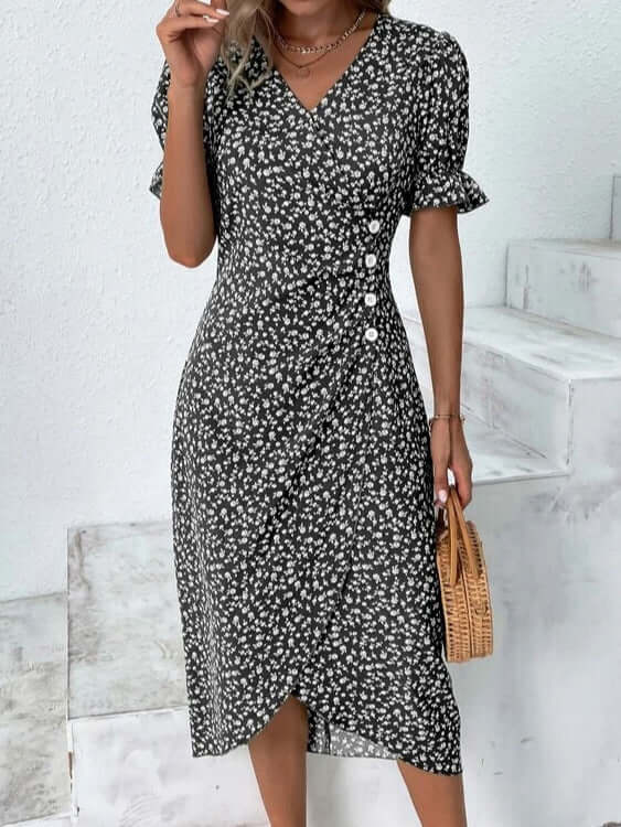 Women's Summer Dress with Melange Pattern