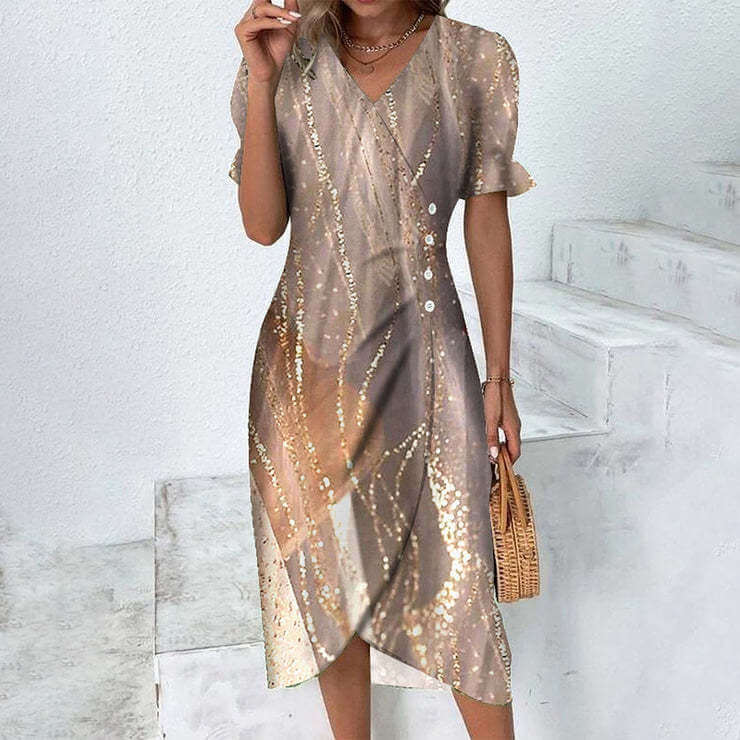 Women's Summer Dress with Melange Pattern