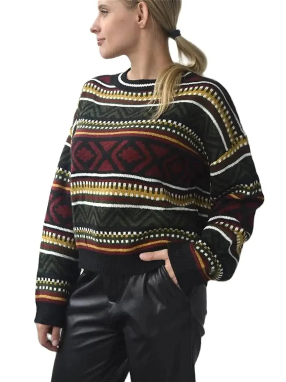 Clara | Geometric Print Sweater for Winter Style