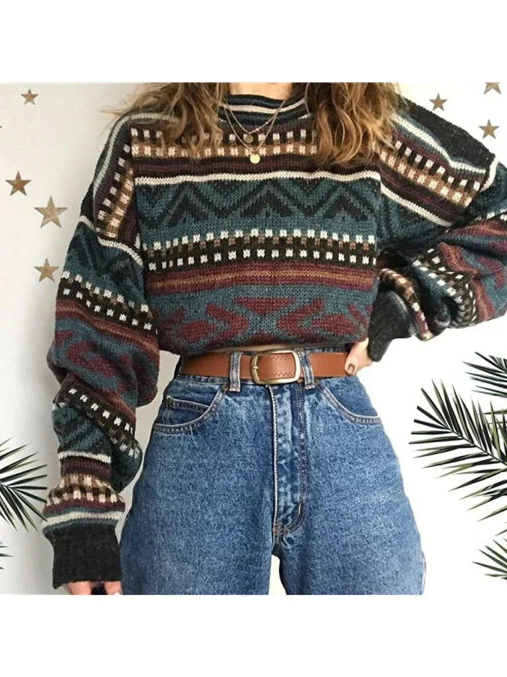 Clara | Geometric Print Sweater for Winter Style