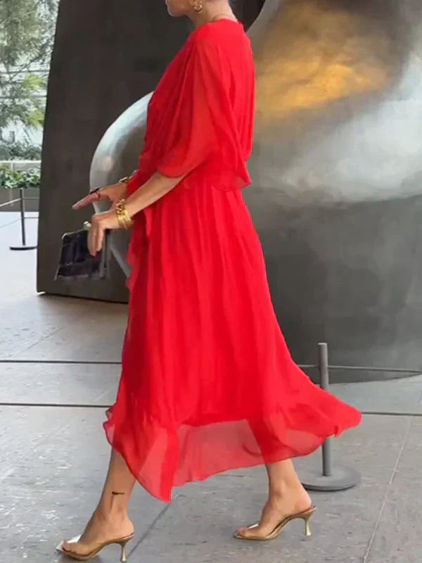 Whitney | Luxurious Silk V-Neck Evening Dress